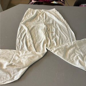 Lulu's Cream Linen-Blend Pants